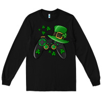 Black St Patricks Day Gamer Long Sleeve Tee - Jasminsmagicworld