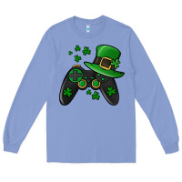 Colony Blue St Patricks Day Gamer Long Sleeve Tee - Jasminsmagicworld