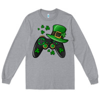 Heather Grey St Patricks Day Gamer Long Sleeve Tee - Jasminsmagicworld