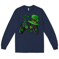 Navy St Patricks Day Gamer Long Sleeve Tee - Jasminsmagicworld