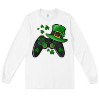 White St Patricks Day Gamer Long Sleeve Tee - Jasminsmagicworld