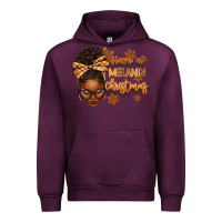 Mauve Wine Have a melanin Christmas afro woman Urban Hoodie - texasbilliewilder