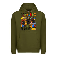 Army Green i crushed 100 days of school Premium Hoodie - Artiststas