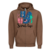 Chestnut Scrub Life Nurse Zipper Hoodie - LillyAllenDesigns