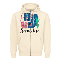 Sandshell Scrub Life Nurse Zipper Hoodie - LillyAllenDesigns