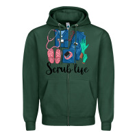 Sports Green Scrub Life Nurse Zipper Hoodie - LillyAllenDesigns