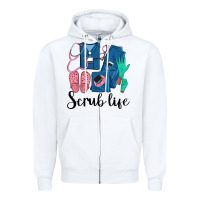 White Scrub Life Nurse Zipper Hoodie - LillyAllenDesigns