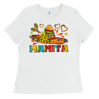 White mamita and sombrero with lime flowers Ladies Tee - AdoDesignShop