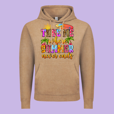 Take Me Where Summer Never Ends Vintage Hoodie Designed By Zillion Design Studio
