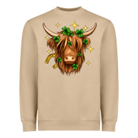 Mushroom St. Patrick's Day Highland Cow Heavyweight Sweatshirt - Neo Western