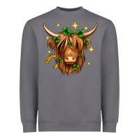 Storm St. Patrick's Day Highland Cow Heavyweight Sweatshirt - Neo Western