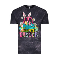 Cloud Black Happy Easter toddler car Vintage Tee - OliviaCreatesArt