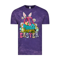 Cloud Purple Happy Easter toddler car Vintage Tee - OliviaCreatesArt