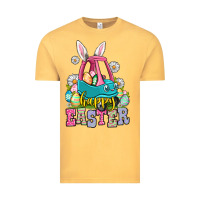 Vintage Mustard Happy Easter toddler car Vintage Tee - OliviaCreatesArt