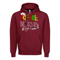 Burgundy School Nurse Zipper Hoodie - LillyAllenDesigns