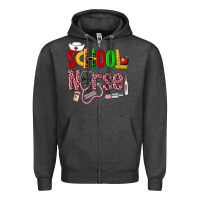 Charcoal Heather School Nurse Zipper Hoodie - LillyAllenDesigns