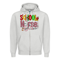 Dove Grey School Nurse Zipper Hoodie - LillyAllenDesigns