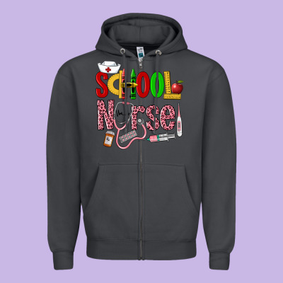 School Nurse Zipper Hoodie Designed By Lillyallendesigns