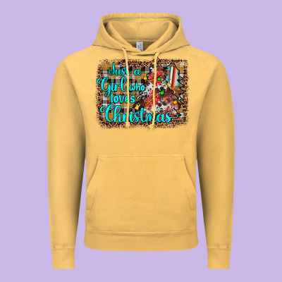 Just A Girl Who Loves Christmas Vintage Hoodie Designed By Jahusdesignshop