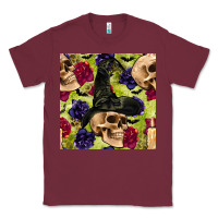 Burgundy halloween witch skull seamless pattern Classic Tee - BundleAndBundleShop