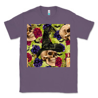 Lavender halloween witch skull seamless pattern Classic Tee - BundleAndBundleShop