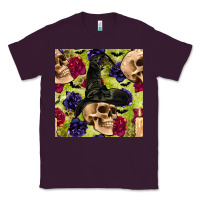 Plum halloween witch skull seamless pattern Classic Tee - BundleAndBundleShop