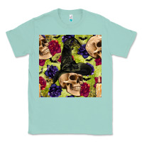 Seafoam halloween witch skull seamless pattern Classic Tee - BundleAndBundleShop