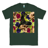 Sports Green halloween witch skull seamless pattern Classic Tee - BundleAndBundleShop