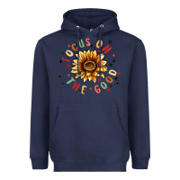 Navy focus on the good Heavyweight Hoodie - MaliasSmallBusiness