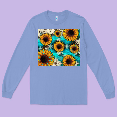Gemstone Sunflower Long Sleeve Tee Designed By Jahusdesignshop