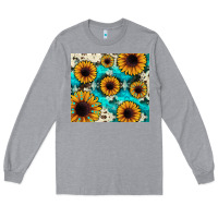 Heather Grey gemstone sunflower Long Sleeve Tee - JahusDesignShop