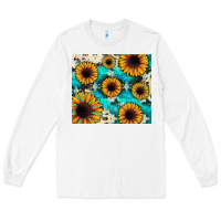 White gemstone sunflower Long Sleeve Tee - JahusDesignShop