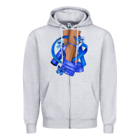 Heather Grey colon cancer heels Zipper Hoodie - NancyCooperArtShop