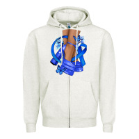 Oatmeal Heather colon cancer heels Zipper Hoodie - NancyCooperArtShop