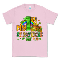 Bubblegum Pink my first st patricks day with coins and shamrocks Classic Tee - AdoDesignShop