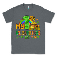Charcoal Heather my first st patricks day with coins and shamrocks Classic Tee - AdoDesignShop
