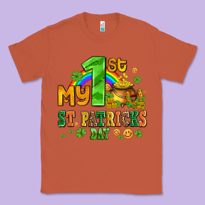 My First St Patricks Day With Coins And Shamrocks Classic Tee Designed By Adodesignshop