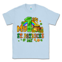 Dusty Blue my first st patricks day with coins and shamrocks Classic Tee - AdoDesignShop