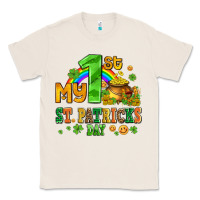 Natural my first st patricks day with coins and shamrocks Classic Tee - AdoDesignShop