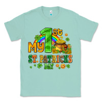 Seafoam my first st patricks day with coins and shamrocks Classic Tee - AdoDesignShop