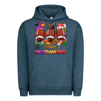 Pigment Midnight Navy happy hallothanksmas football Urban Hoodie - texasbilliewilder