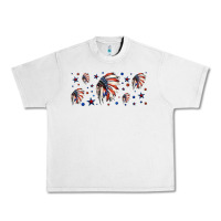 Lunar Rock patriotic native American headdress 16oz libbey cup Urban Heavy Tee - HRA Design Shop
