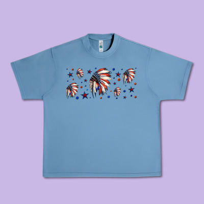Patriotic Native American Headdress 16oz Libbey Cup Urban Heavy Tee Designed By Hra Design Shop