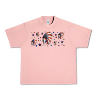 Salmon patriotic native American headdress 16oz libbey cup Urban Heavy Tee - HRA Design Shop