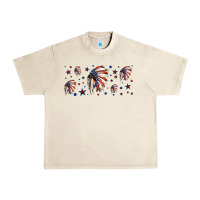 Sandshell patriotic native American headdress 16oz libbey cup Urban Heavy Tee - HRA Design Shop