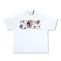 White patriotic native American headdress 16oz libbey cup Urban Heavy Tee - HRA Design Shop