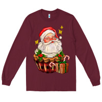 Burgundy santa claus cupcake Long Sleeve Tee - AdoDesignShop