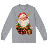 Heather Grey santa claus cupcake Long Sleeve Tee - AdoDesignShop