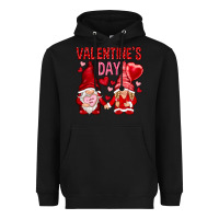Black valentines day with gnomies Heavyweight Hoodie - NancyCooperArtShop