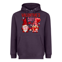 Plum valentines day with gnomies Heavyweight Hoodie - NancyCooperArtShop